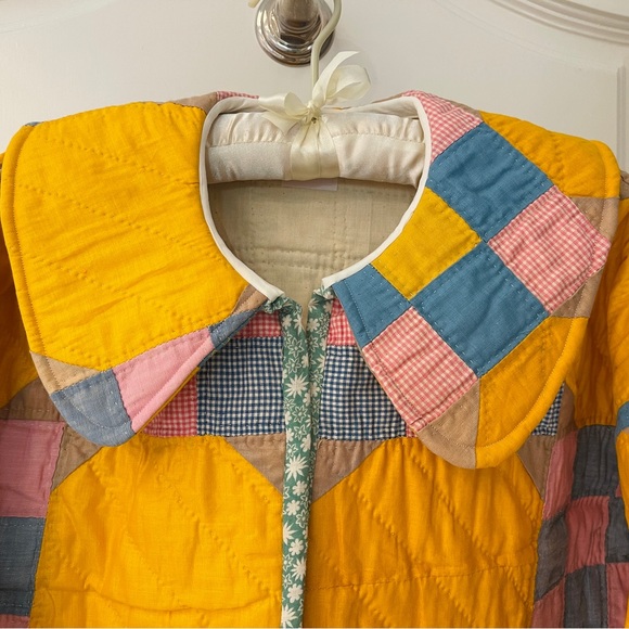 ❤️ HANDMADE PATCHWORK QUILTED CROPPED JACKET BOHEMIAN VINTAGE QUILT COTTAGECORE - Picture 4 of 11